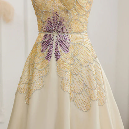 Beaded Butterfly  Evening Dress