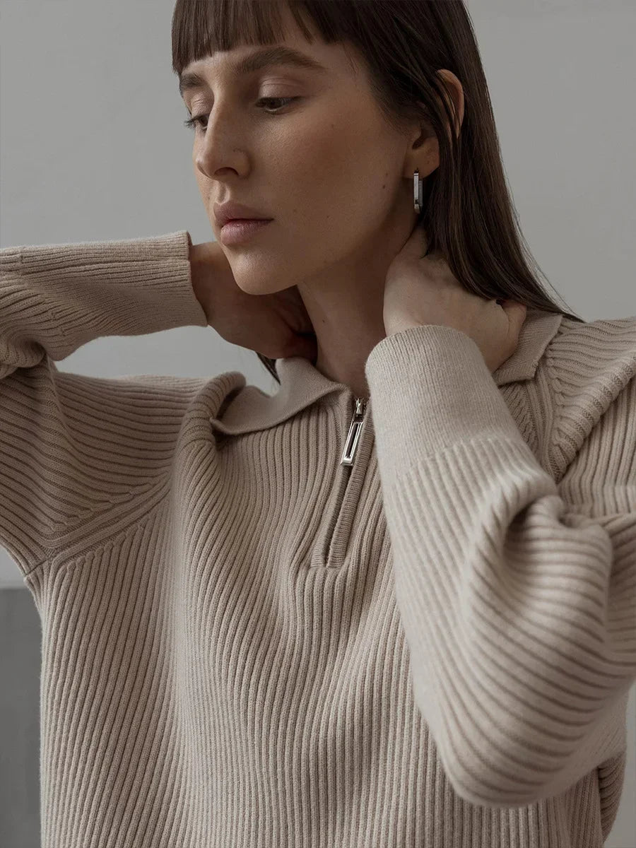 | Ribbed Half-Zip Sweater