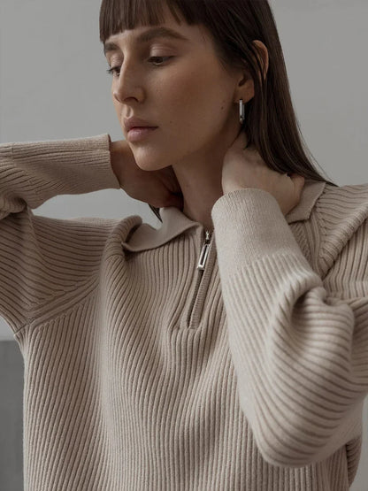 | Ribbed Half-Zip Sweater