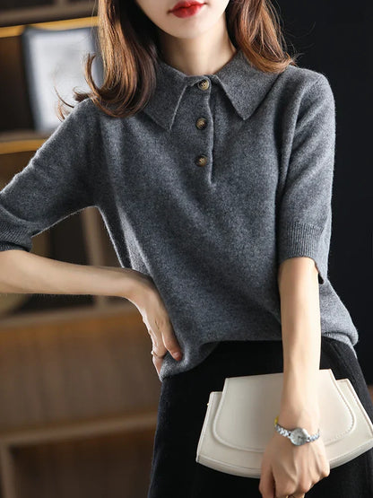 | Wool Polo Sweater