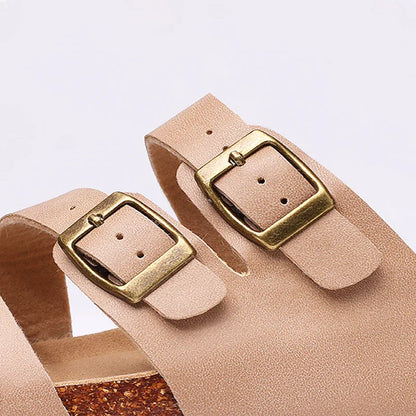 | Nappa Leather Orthopedic Double Buckle Slide