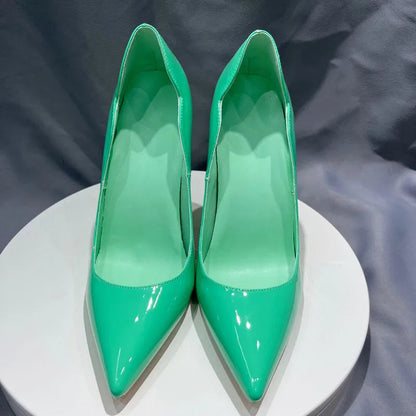 Green Patent Pointy Toe High Heel Dress Shoes