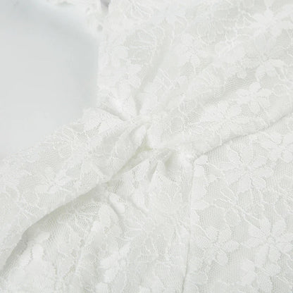 Off Shoulder Lace Ruffle Sleeve Fishtail Lace Maxi Dress
