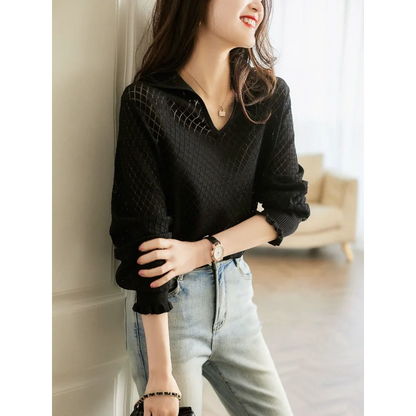 | Knit Top in Diamond Pattern