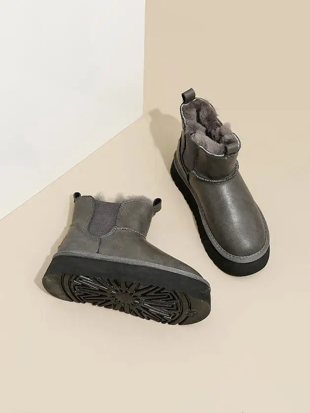 | Leather Fur Boots