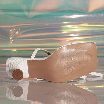Hollow Out Narrow Band Ankle Strap Sandals for Women