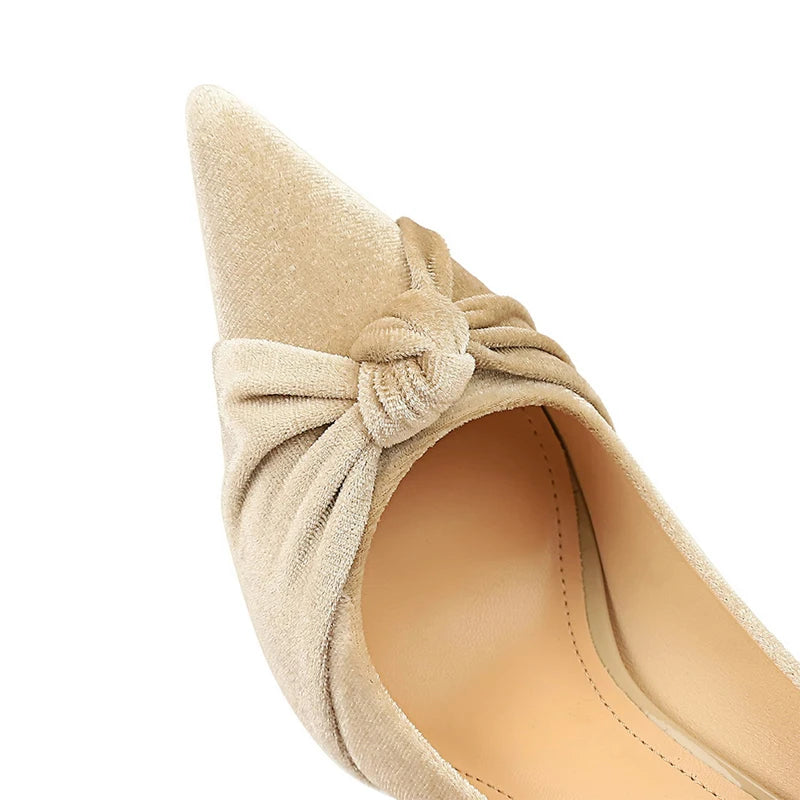 Suede Bowknot High Heel Stilettos for Women