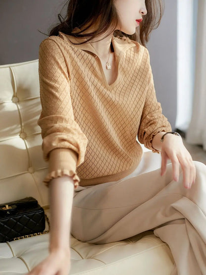 | Knit Top in Diamond Pattern