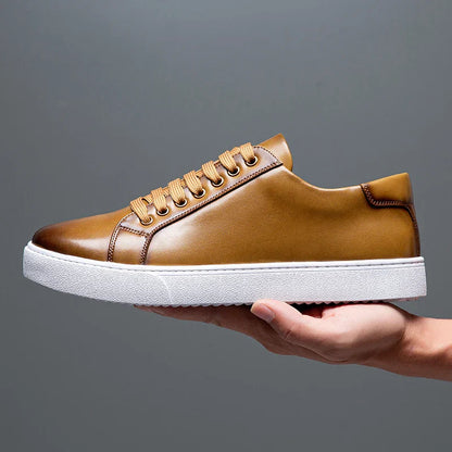 Leather Low-Top Sneakers | Contrast Sole | Maison Collection