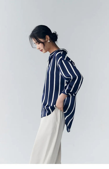 | Stripe Satin Blouse