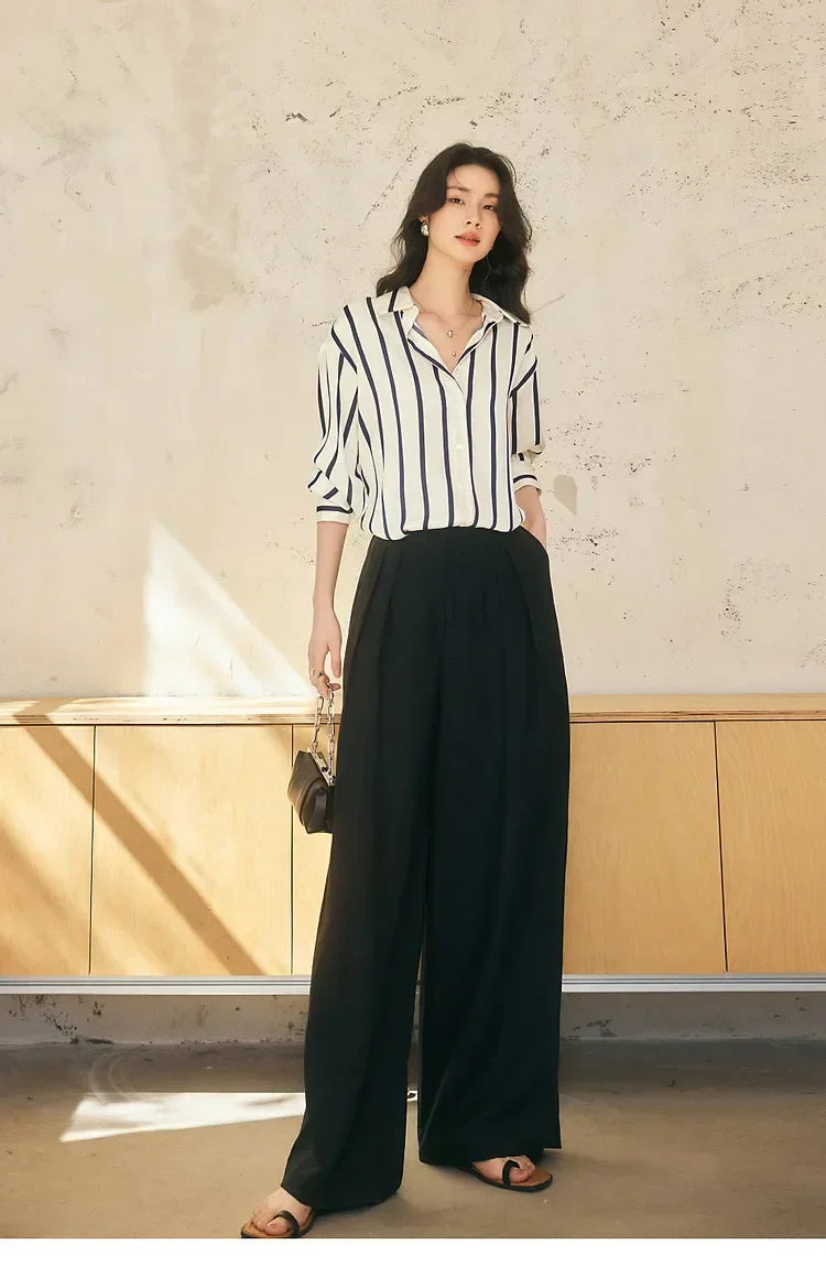 | Stripe Satin Blouse