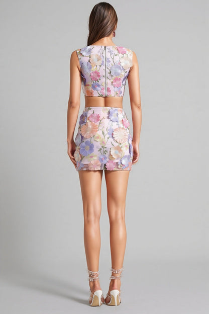 Cress Flower Top and Skirt Set