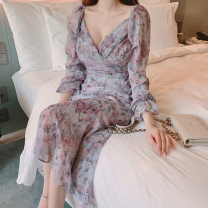 DressBetty - Sannian Women Spring Elegant V-neck Dress