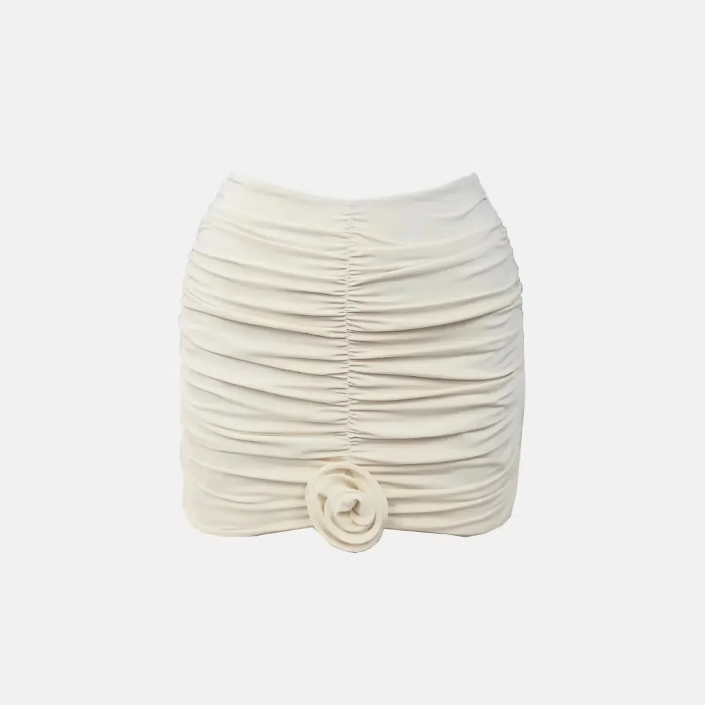 | Floral Gathered Skirt - White