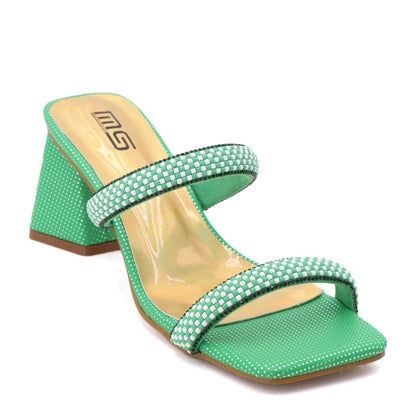 Square head high heeled outdoor sandals for women