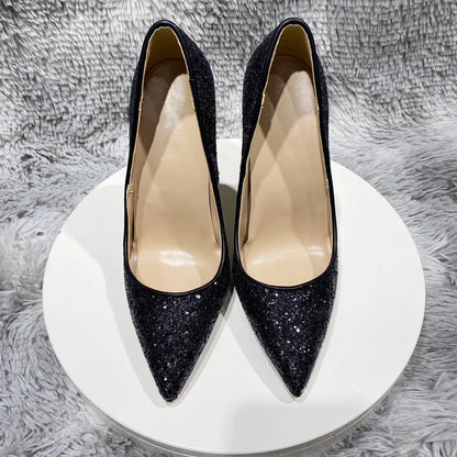 Sequined Pointy Toe High Heel Shoes for Women