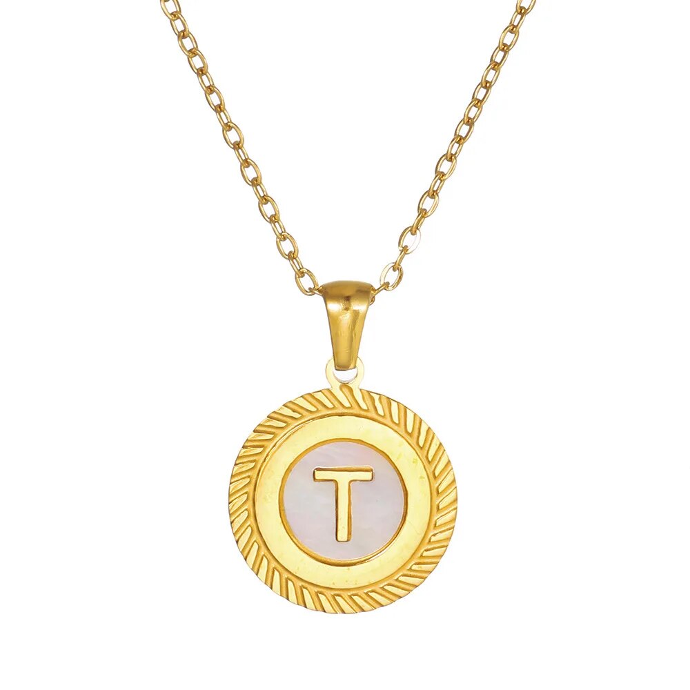 Round Mini Initial Necklace