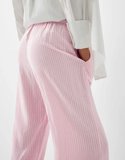 Striped Pink Blue Straight Pant