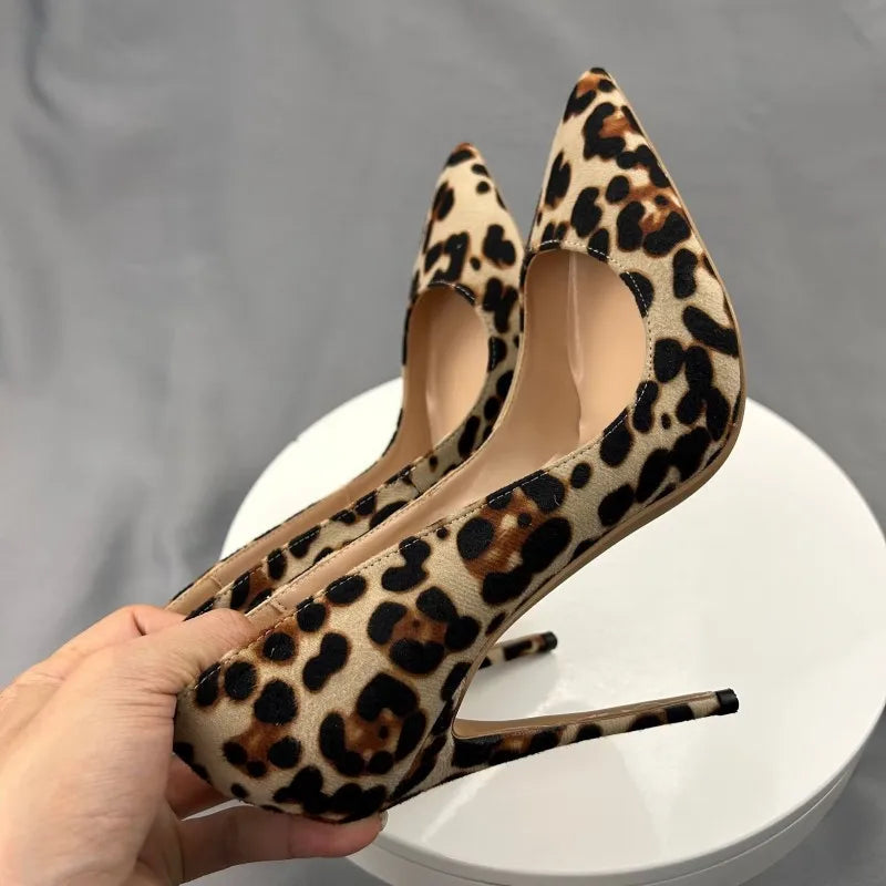Leopard Print Pointy Toe High Heel Stiletto Pumps for Women