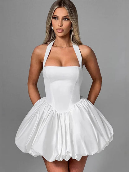 Bowknot Lotus Leaf Patchwork Mini Dress