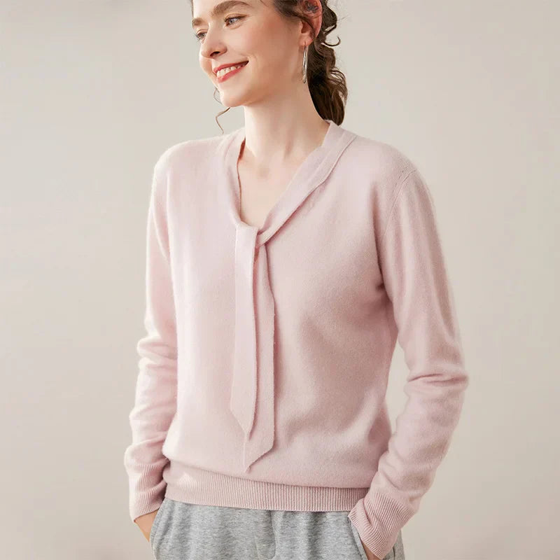 | Cashmere Pullover with Scarf Collar