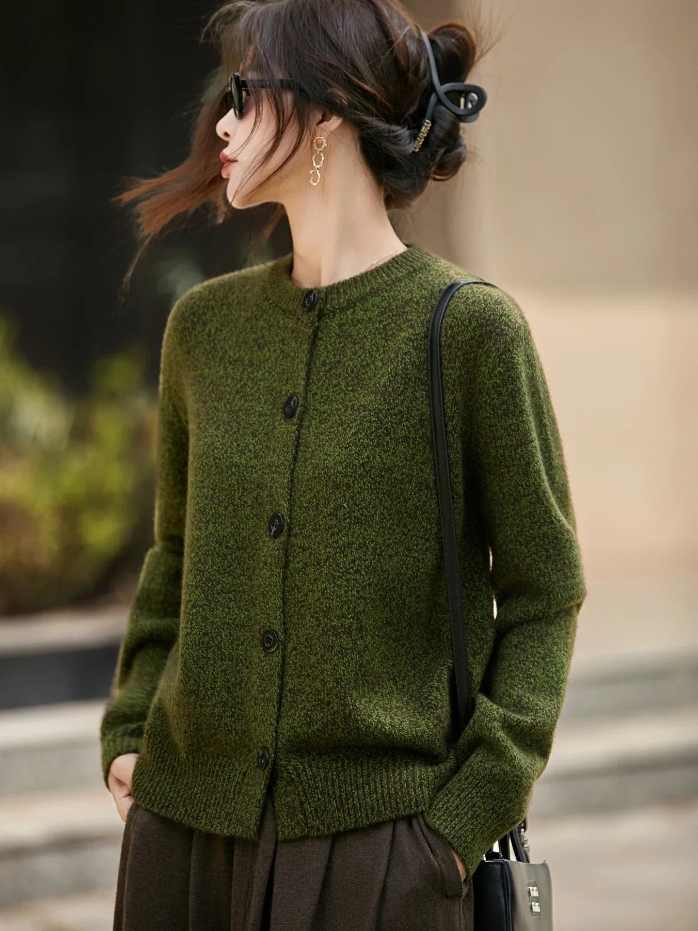 | Chunky-Knit Alpaca-Blend Cardigan