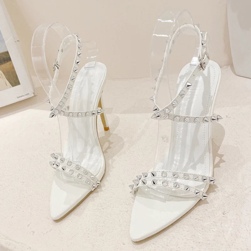 Metal Rivet Ankle Strap Sandals for Women