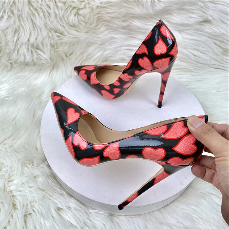Black Patent Pointy Toe High Heel Shoes for Women