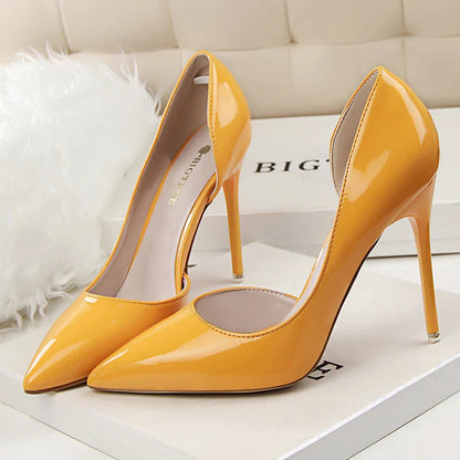 Patent Leather High Heel Stiletto Party Shoes for Women in Office Career