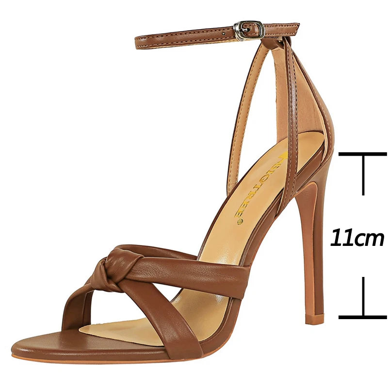 Pu Leather High Heels Sexy Party Shoes Women Pumps Stilettos 11 Cm