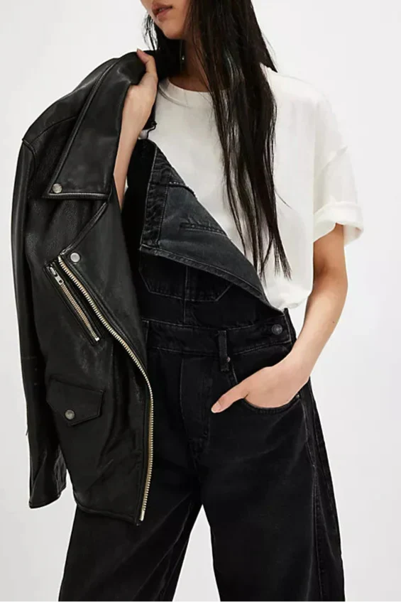 | Wide-Leg Denim Overalls