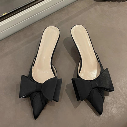 Pink Rhinestone Butterfly-Knot Women Pumps Slippers Sandals