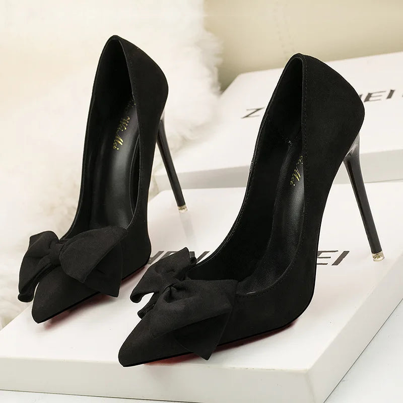 Suede Stiletto Heels for Women - Fashionable Office Shoes