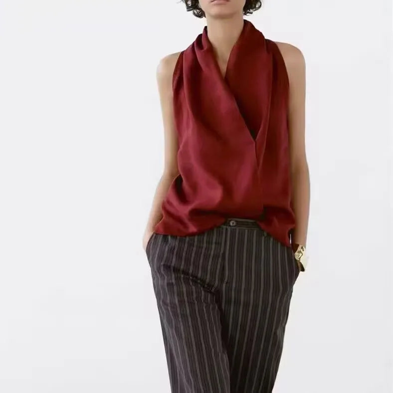 | Drape Linen Vest