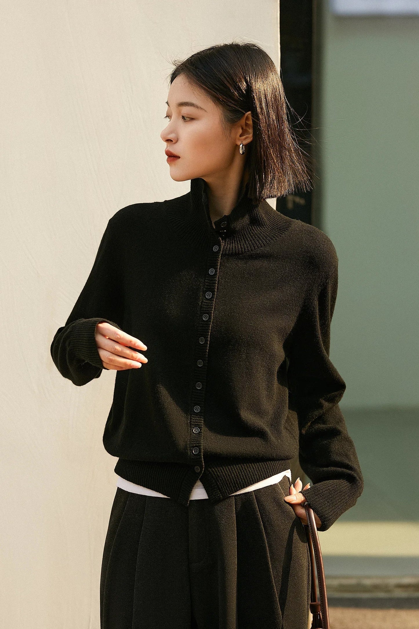 | Cashmere Button Sweater