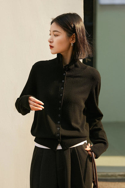 | Cashmere Button Sweater