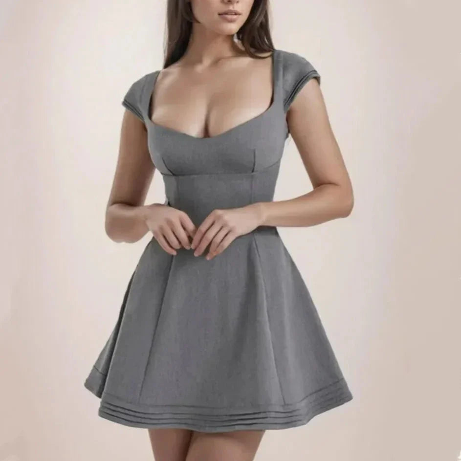 Cross Lacing up Back Mini Dress