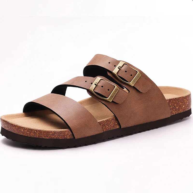 | Nappa Leather Orthopedic Double Buckle Slide