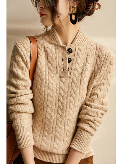 | Cashmere Button-Up Sweater