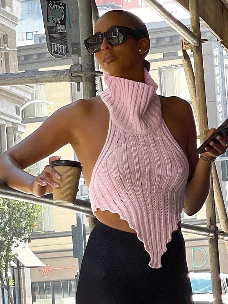 Ruffled Sheer Knit Top
