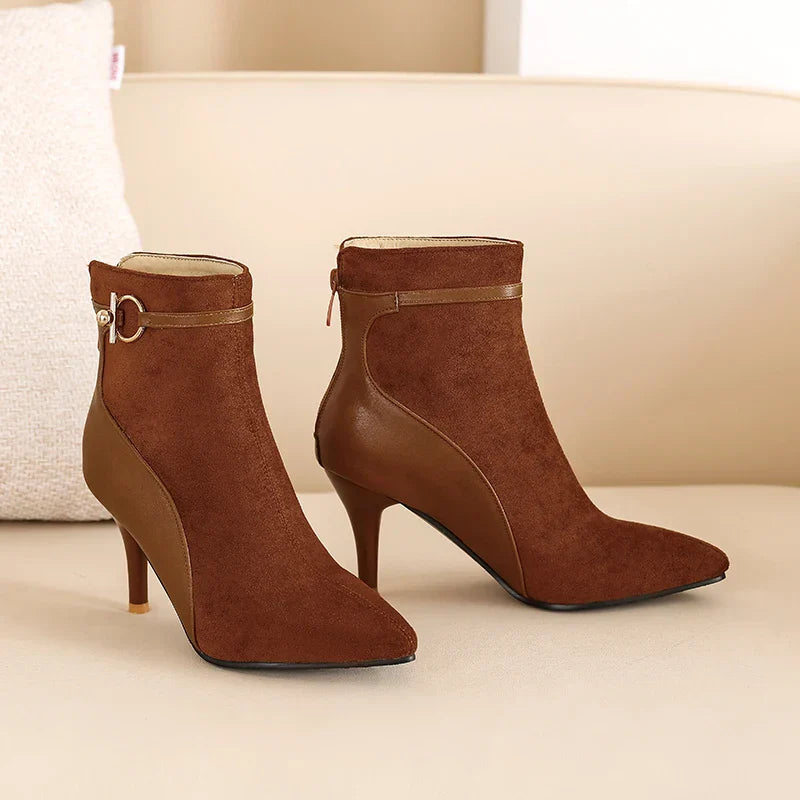 | Suede Pointy Toe Heels