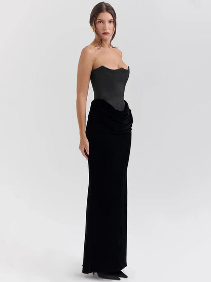 Strapless Sleeveless Club Long Bodycon Dress