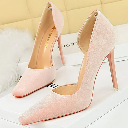 Stylish Stiletto Heels with Square Toe and Hollowed Out Sides