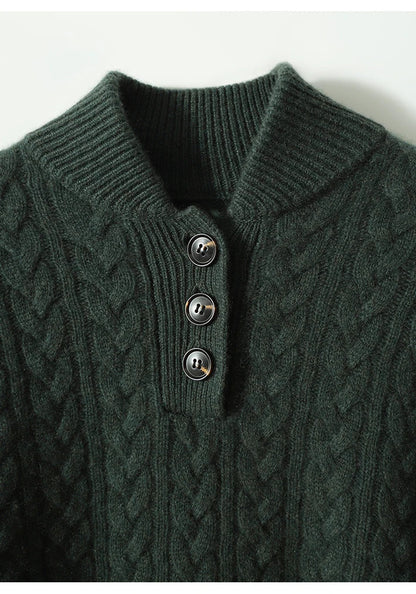 | Cashmere Button-Up Sweater