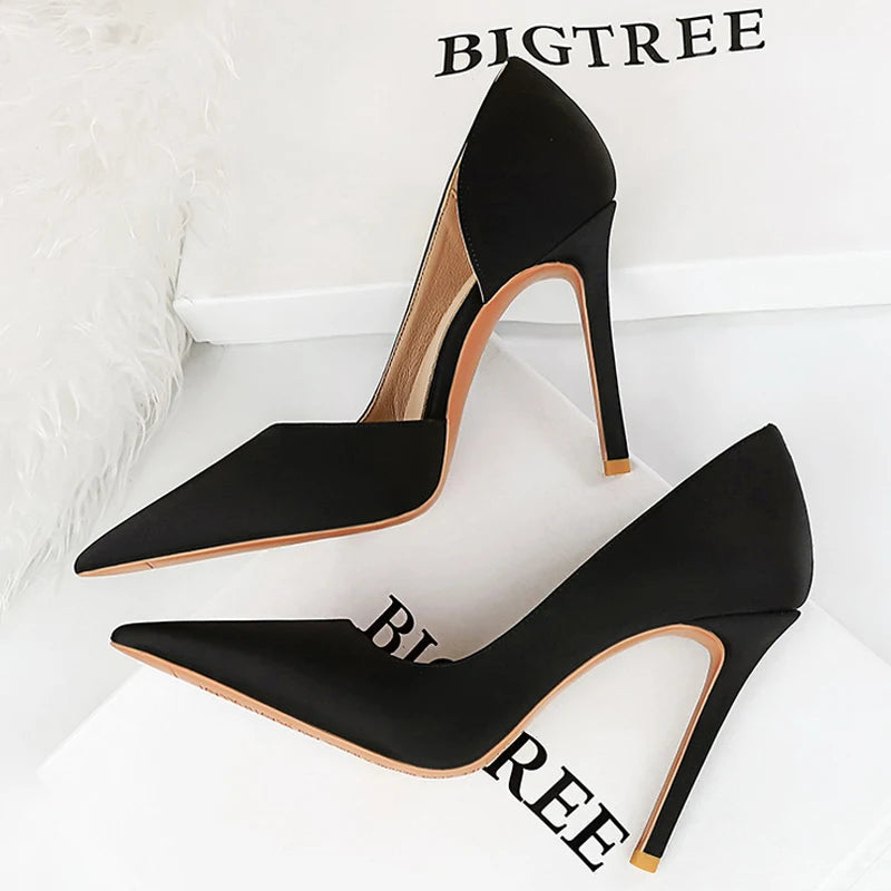 Size 43 Pointed Woman Pumps High Heels for Professional Office Wear