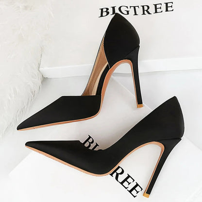 Size 43 Pointed Woman Pumps High Heels for Professional Office Wear
