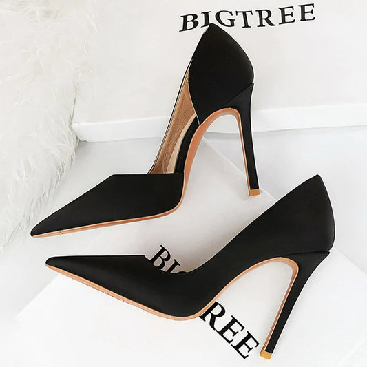 Size 43 Pointed Woman Pumps High Heels for Professional Office Wear