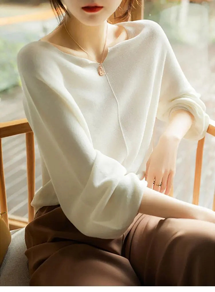| Draped Knit Sweater Top