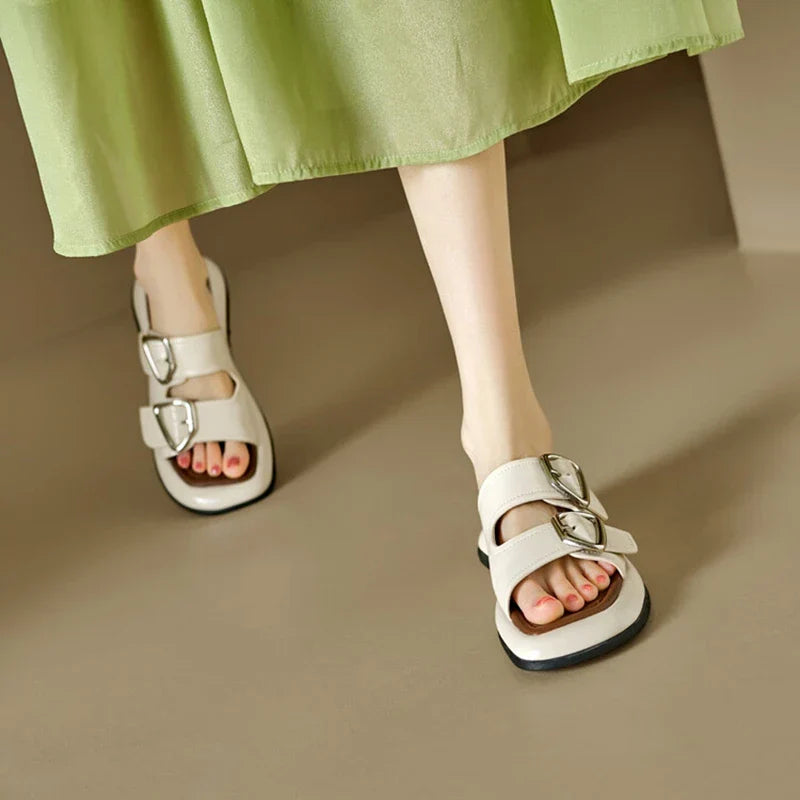 | Twin-Buckle Slide Sandals