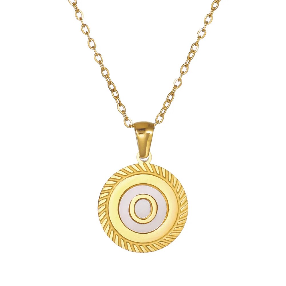 Round Mini Initial Necklace